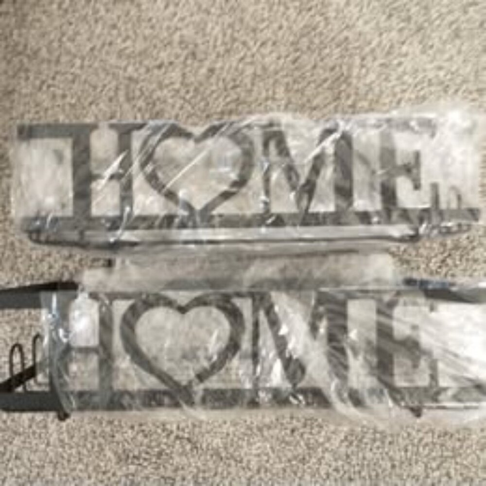 2 Black Metal HOME Shower Shelves with adhesive "NEW